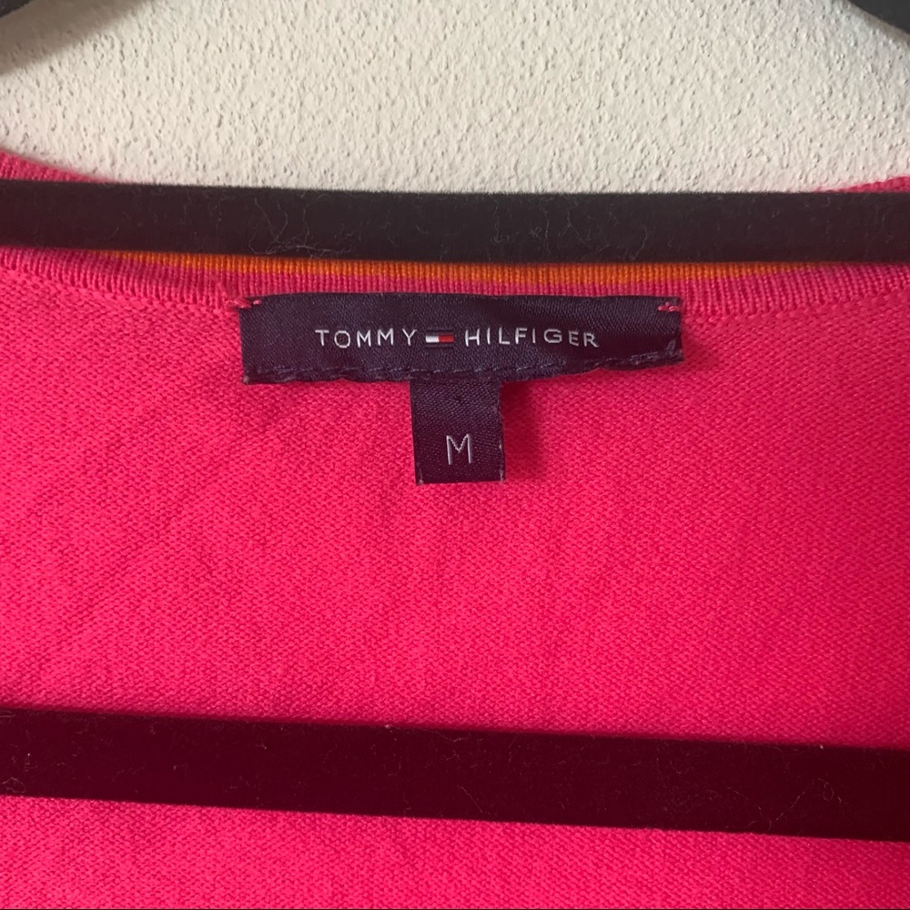 Tommy Hilfiger Bright fuchsia pink cardigan size Medium - Picture 4 of 5